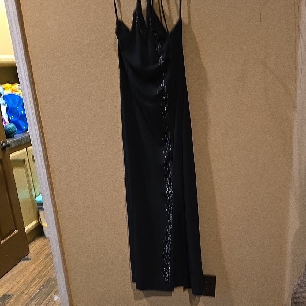 Elegant Black Evening Halter Dress Xl NWT
